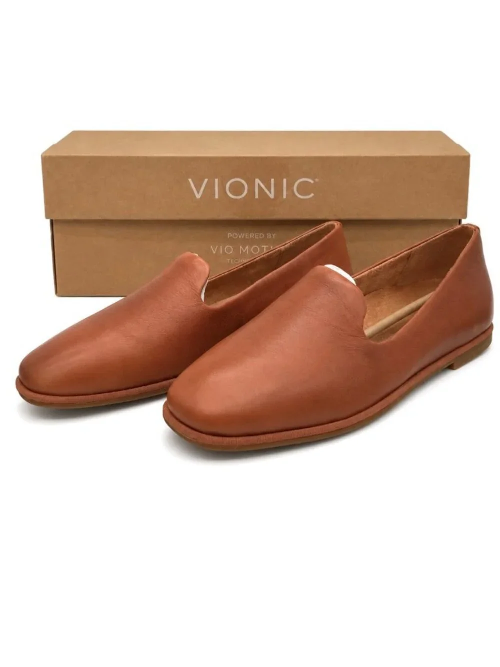 Vionic Willa 2.0 Tan Leather Loafer Flats Womens 10M Arch Support APMA